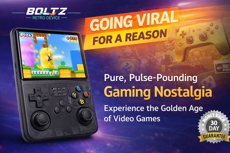 Boltz Retro Device Claims Evaluated Best On-Demand Classic Video Gaming Device for Adults and Kids