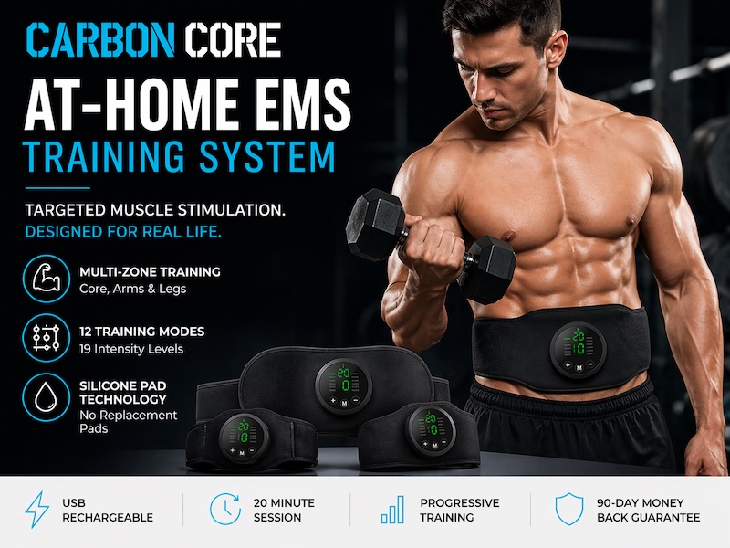 Carbon Core Ab Stimulator Claims Evaluated Cutting-Edge Electrical Muscle Stimulation with Leg, Arm and Belt Strap Training Support
