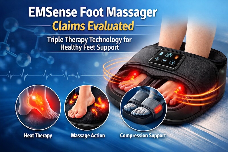 EMSense Foot Massager Claims Evaluated: The At-Home Triple Massaging Technology for Healthy Feet Support