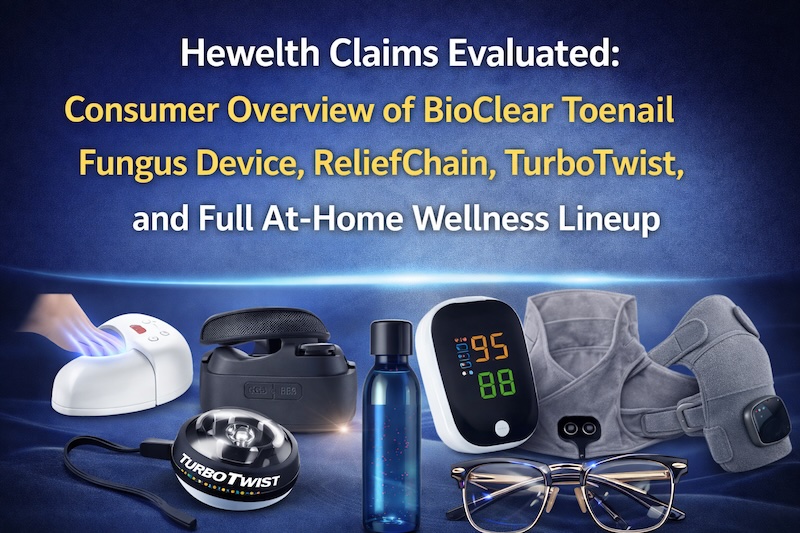 Hewelth Claims Evaluated Consumer Overview of BioClear Toenail Fungus Device, ReliefChain, TurboTwist and the Full Hewelth At-Home Wellness Lineup
