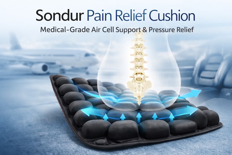 Sondur Pain Relief Cushion Claims Evaluated The Most Comfortable Medical-Grade Travel Seat Cushion on the Market