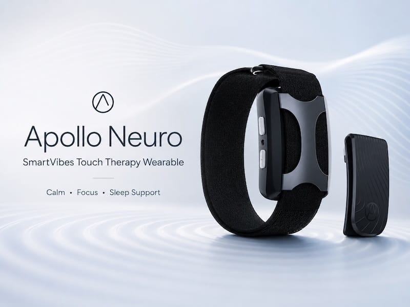 Apollo Neuro Wearable SmartVibes Touch Therapy Vibration Device for Vagus Nerve Stimulation and Stress Support