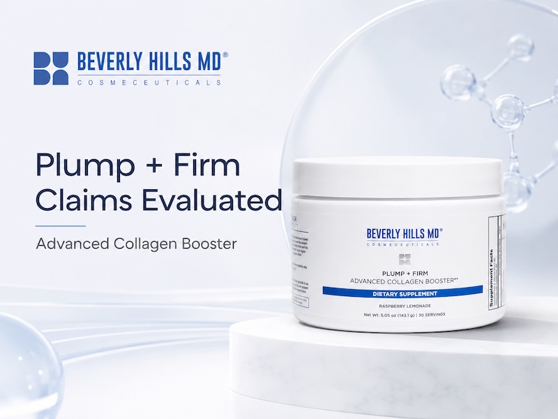 Beverly Hills MD Plump Firm Claims Evaluated: The Plump and Firm Advanced Collagen Booster Drink Powder for Healthy Skin Support