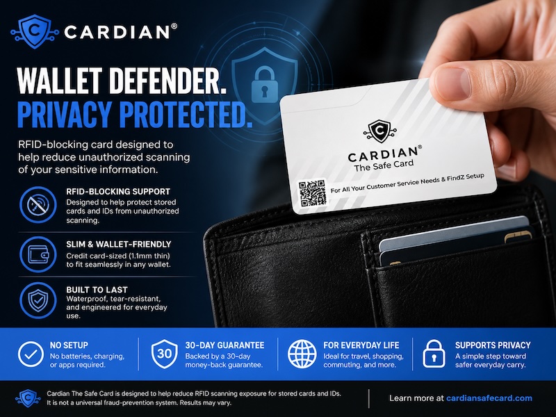 Cardian the Safe Card Claims Evaluated The Wallet Defender RFID Blocking Card for Safe Identity and Privacy Data Protection