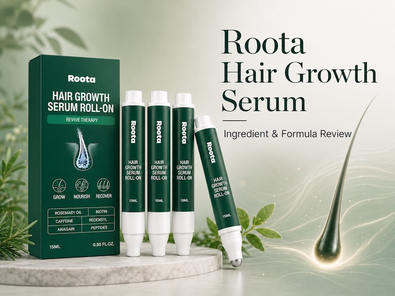 Roota Hair Growth Roll-On Scalp Serum and Roota Hair Activator Spray Hair Care Formula