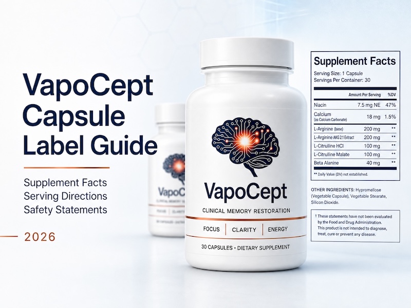 VapoCept Supplement Facts Panel