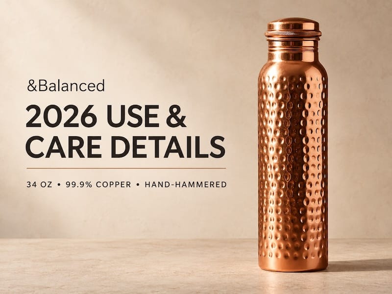 &Balanced Copper Water Bottle